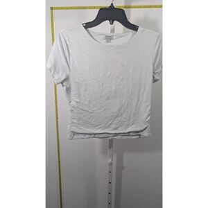 Faded Rose Essentials‎ Light Blue Short Sleeve Crew Neck T-Shirt Womens Large